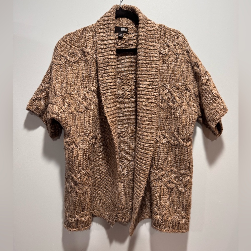a.n.a Textured Knit Cardigan in Brown
